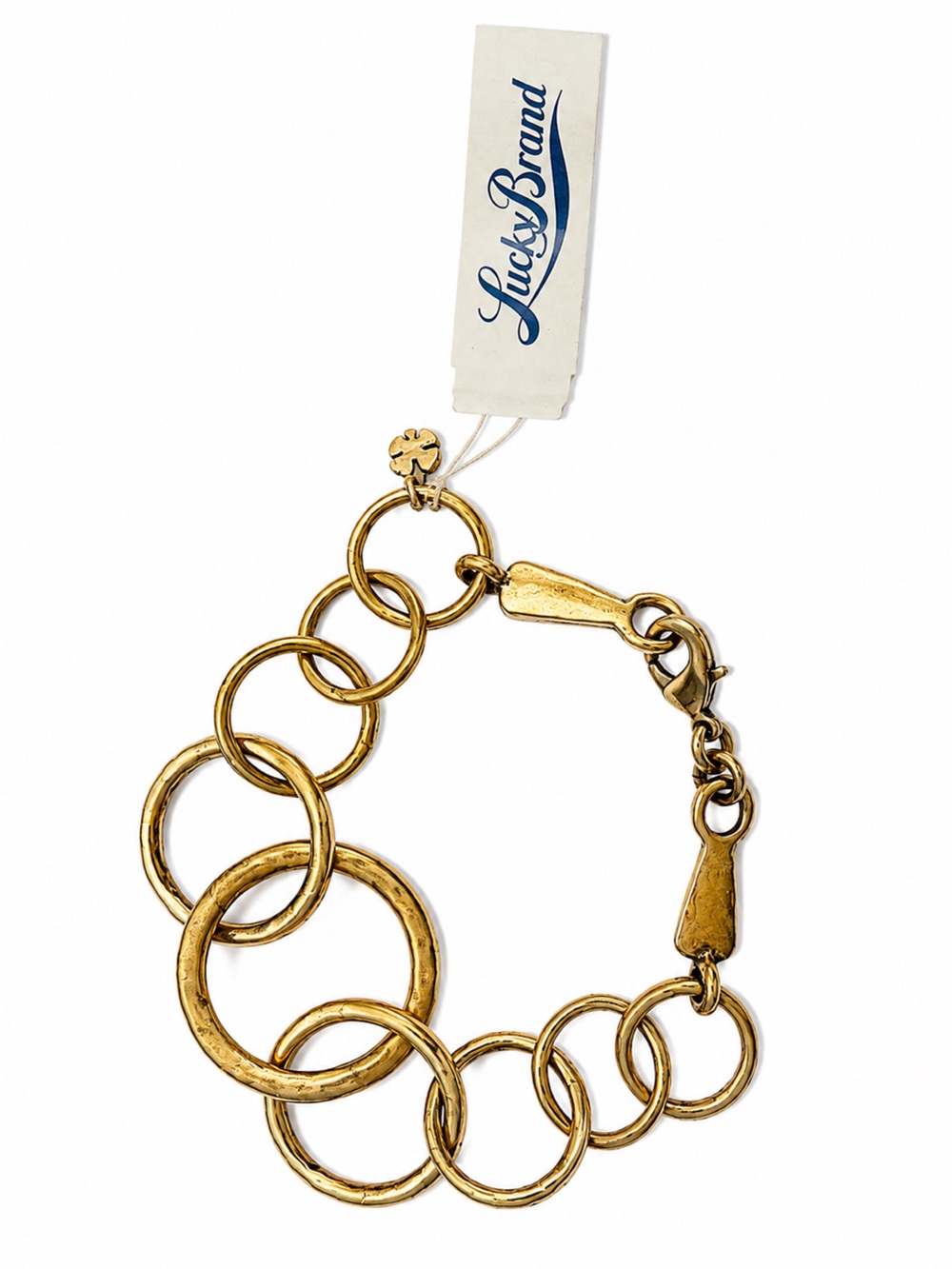 Lucky Brand Gold Tone Circle Link Bracelet Chunky Chain Statement Bracelet NWT